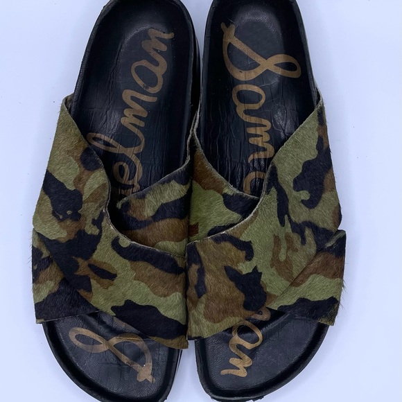 Sam Edelman Adora Camo Cowhide Criss Cross Sandals - Picture 2 of 4